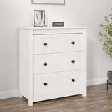  Komoda bela 70x35x80 cm trdna borovina, (20803904) | Shoptok.si