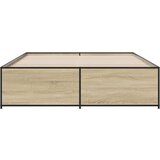 vidaXL Posteljni okvir sonoma hrast 160x200 cm inž. les in kovina, (21128358) | Shoptok.si