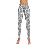 Bas Bleu Women's trousers NAYA in snake print with a tie at the waist