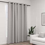 Furnova Zatemnitvena zavesa z obročki videz platna siva 290x245 cm, (21917601) | Shoptok.si