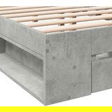 vidaXL Posteljni okvir s predali betonsko siv 120x200cm inženirski les | Shoptok.si