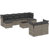 10-dijelni set vrtnih sofa od poliratana s jastucima sivi | shoptok.hr