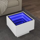 vidaXL Stranska mizica z LED bela 40x40x30 cm inženirski les Cene