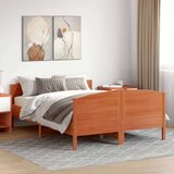  Okvir kreveta s uzglavljem voštano smeđi 150x200 cm od borovine | shoptok.hr