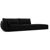 Mazzini Sofas Črna žametna sedežna garnitura levi kot 264 cm Vanda – | Shoptok.si