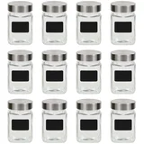Staklenke za pohranu s naljepnicom 12 kom 300 ml