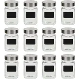 Staklenke za pohranu s naljepnicom 12 kom 300 ml