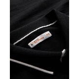 Ombre Męska koszulka polo z trójkolorowymi pasami - czarna | shoptok.hr