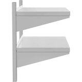 vidaXL Zidna polica s 2 razine 75x40x60 cm srebrna nehrđajući čelik | shoptok.hr