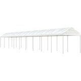 vidaXL Paviljon s streho bel 20,07x2,28x2,69 m polietilen | Shoptok.si