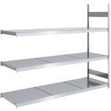 hofe Sestavljiv regal z velikimi policami, pocinkan, polica ŠxG 2250 x 800 mm, priključni regal, 3 jeklene police, višina 2000 mm | Shoptok.si
