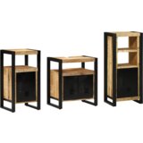 vidaXL Set namještaja za kupaonicu 3 pcs Smeđa Čvrsto drvo manga | shoptok.hr