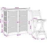  Vanjski bar stol i stolice 3 kom. 2-sjedala Prirodna Bambus Smeđa 115 x 55 x 105 cm | shoptok.hr