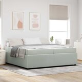  Krevetna konstrukcija Svijetlo siva 200 x 200 cm tkanina Svjetlosiva | Shoptok.si