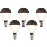LUEDD Komplet 5 zatemljivih LED žarnic z žarilno nitko E14 P45 črne barve 300 lm 2700 K Cene