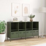  Komoda Maslinasto zelena 135x39x73,5 cm Hladno valjani čelik | shoptok.hr