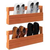  Zidni stalci za cipele 2 kom voštano smeđi 59x9x23 cm borovina | shoptok.hr