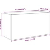 vidaXL Kopalniška stenska omarica rjav hrast 60x25x30 cm inž. les | Shoptok.si