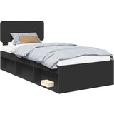  Konstrukcija postelje Črna 100 x 200 cm Masivno borovo les, (5000103095) | Shoptok.si