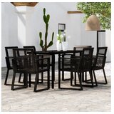  7-dijelni vrtni blagovaonski set crni | shoptok.hr