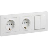 Legrand Dvostruka kućna SCHUKO utičnica i dvostruki prekidač br. 5 sa ramom SUNO 250V bela Cene