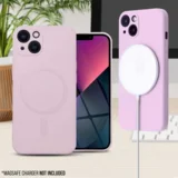 Onasi silikonski ovitek magsafe za iphone 13 6.1 - mat roza