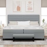  Krevet s opruga kutije Svijetlo siva 200 x 200 cm tkanina | shoptok.hr