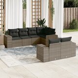 vidaXL 7-dijelni set vrtnih sofa sivi od poliratana | shoptok.hr
