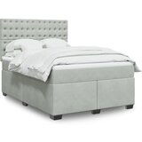 Maison Chic Box spring postelja - Vzmetna postelja z vzmetnico svetlo siva 160x200 cm žamet SL23859, (21890530) | Shoptok.si