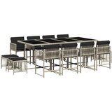  13-dijelni vrtni blagovaonski set s jastucima svijetlosivi | shoptok.hr