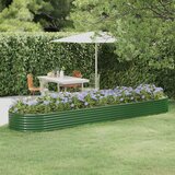  Povišena vrtna gredica od pocinčanog čelika 396x100x36 cm zelena | shoptok.hr