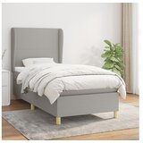  Kreveta s oprugama i madrac svjetlosivi 90x200cm tkanina | shoptok.hr