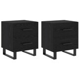  Noćni Ormari s ladicama 2 pcs Crni hrast 40 x 35 x 47.5 cm | shoptok.hr