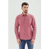 Legendww muška košulja od lana i pamuka u crvenoj boji -slim fit 3416-9509-61 | ePonuda.com