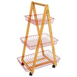 Kolica ZA ODLAGANJE MODERN 54,5X35,5X88 BAMBUS CRVENA FIVE | shoptok.hr