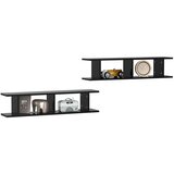  Zidne police 2 kom crne 90 x 18 x 20 cm konstruirano drvo | shoptok.hr