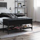  Klupa za cipele crna 102 x 42 x 45 cm od konstruiranog drva | shoptok.hr