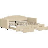  Dnevni krevet na razvlačenje s ladicama krem 90x200 cm tkanina | shoptok.hr