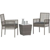 Bistro set za vrt 3 pcs Siva poliratan | shoptok.hr