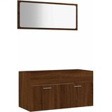  2-dijelni set kupaonskog namještaja boja smeđeg hrasta drveni | shoptok.hr