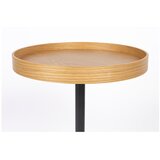 White Label Okrogla stranska mizica z mizno ploščo v hrastovem dekorju ø 40 cm Yuri S – | Shoptok.si