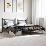 Metalni Kovinski posteljni okvir z vzglavjem črn 200x200 cm | Shoptok.si