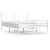  Metalni okvir kreveta uzglavlje i podnožje bijeli 140x200 cm | shoptok.hr