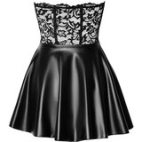 Noir Handmade - sjajna mini haljina s gornjim dijelom od čipke (crna) - M | shoptok.hr