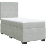 Box spring krevet s madracem svjetlosivi 90x190 cm baršunasti | shoptok.hr