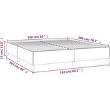  Okvir za krevet bez madraca smeđesivi 160x200 cm od tkanine | shoptok.hr