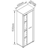 MID.YOU Vitrina Usilo, Antracit, Barva Hrasta | Shoptok.si