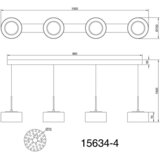 Globo 15634-4 - LED luster na sajli FOGSY 4xLED/8W/230V | Eponuda.com