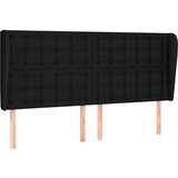  The Living Store Vzglavje z ušesi črno 163x23x118/128 cm blago - Vzglavje, (21500390) | Shoptok.si