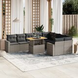 Maison Chic Seti vrtnega pohištva - Vrtna garnitura - Vrtni pohištvo set 10-delna z blazinami siv poli ratan, (21815365) | Shoptok.si